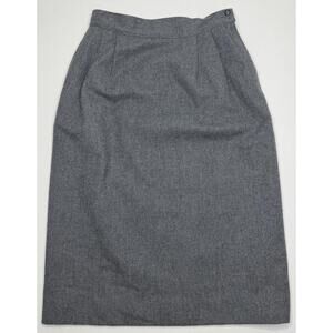 Vintage Pendleton Size 10 Gray 100% Virgin Wool Lined Midi Skirt W/ Pocket P78C